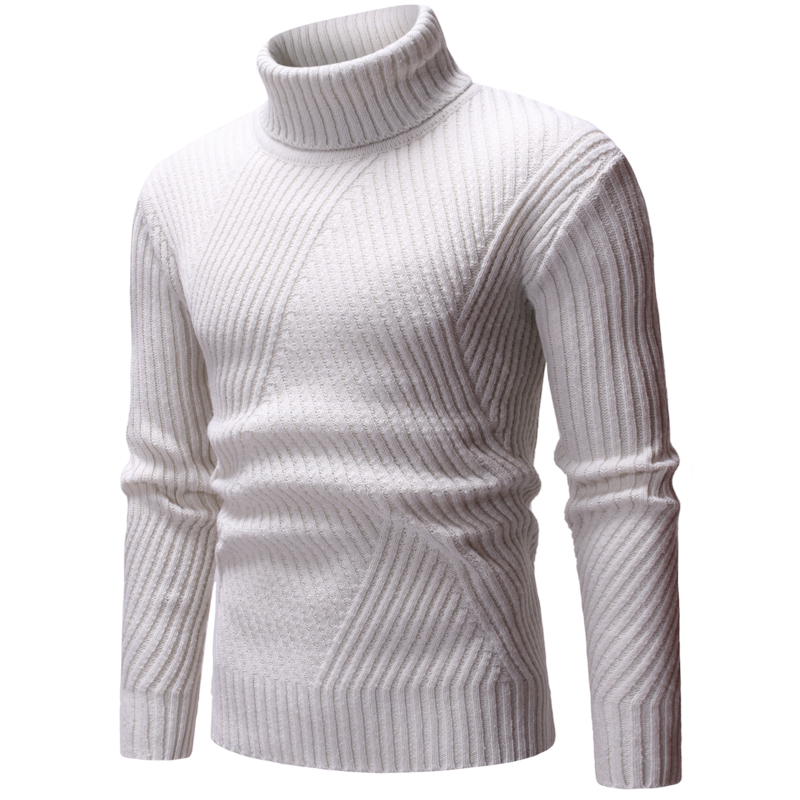 남자 터틀넥 스웨터 슬림 피트 풀오버 새로운 가을 겨울 솔리드 캐주얼 스웨터 양질 남성 아웃웨어 뜨개질 스웨터 2
